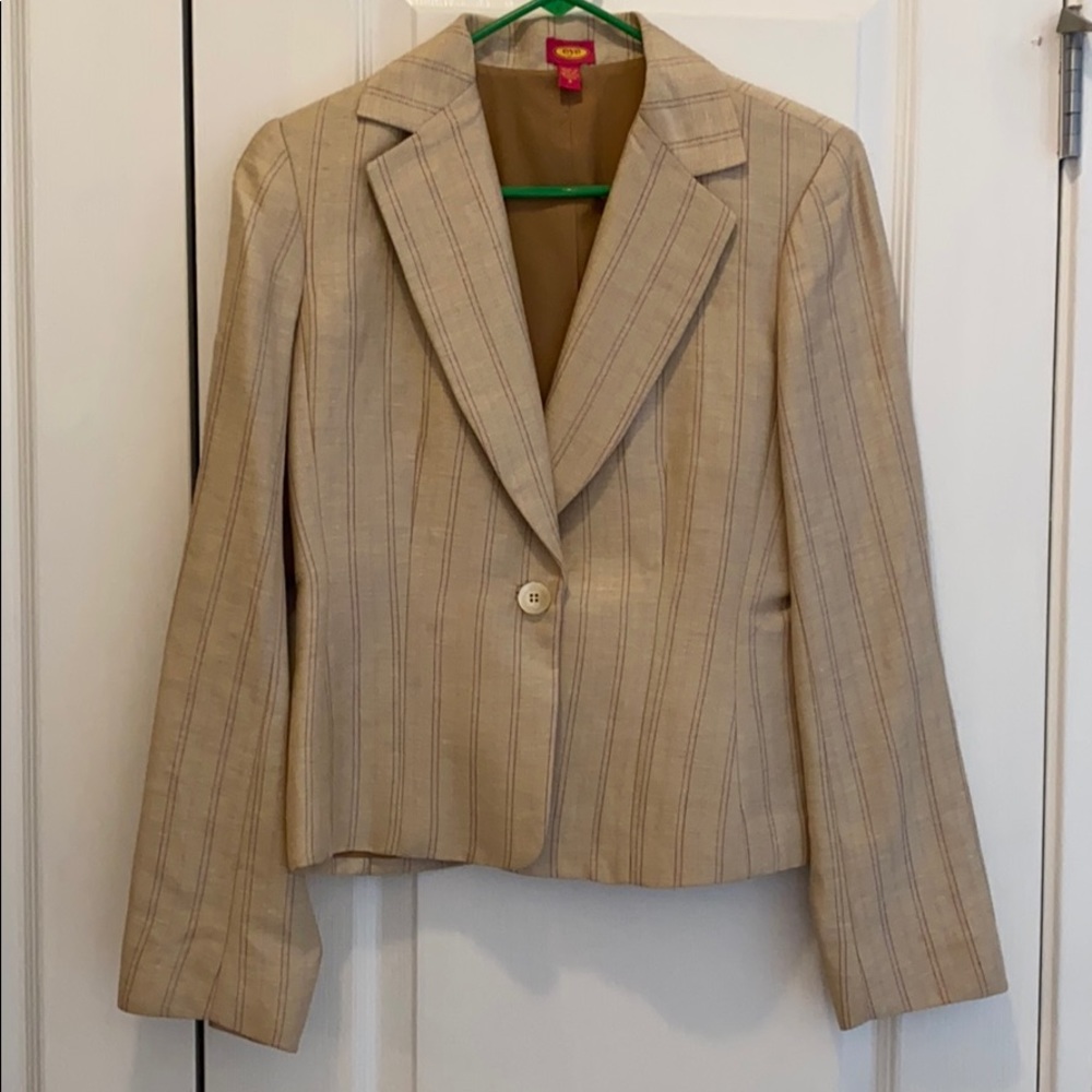 Eye-silk beige stripe Jacket size 4